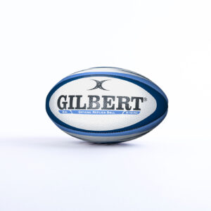 Mini Ballon de rugby RC Vannes Gilbert Blanc et bleu Face