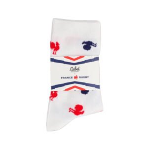 chaussettes france rugby coqs blanc 2