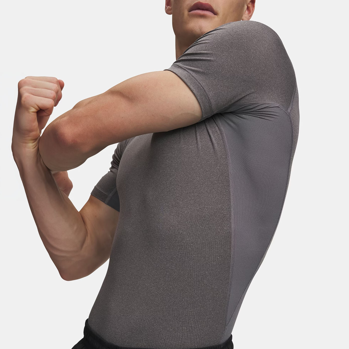 T-shirt Lycra Under Armour HeatGear® Gris carbone pour homme Detail Lateral