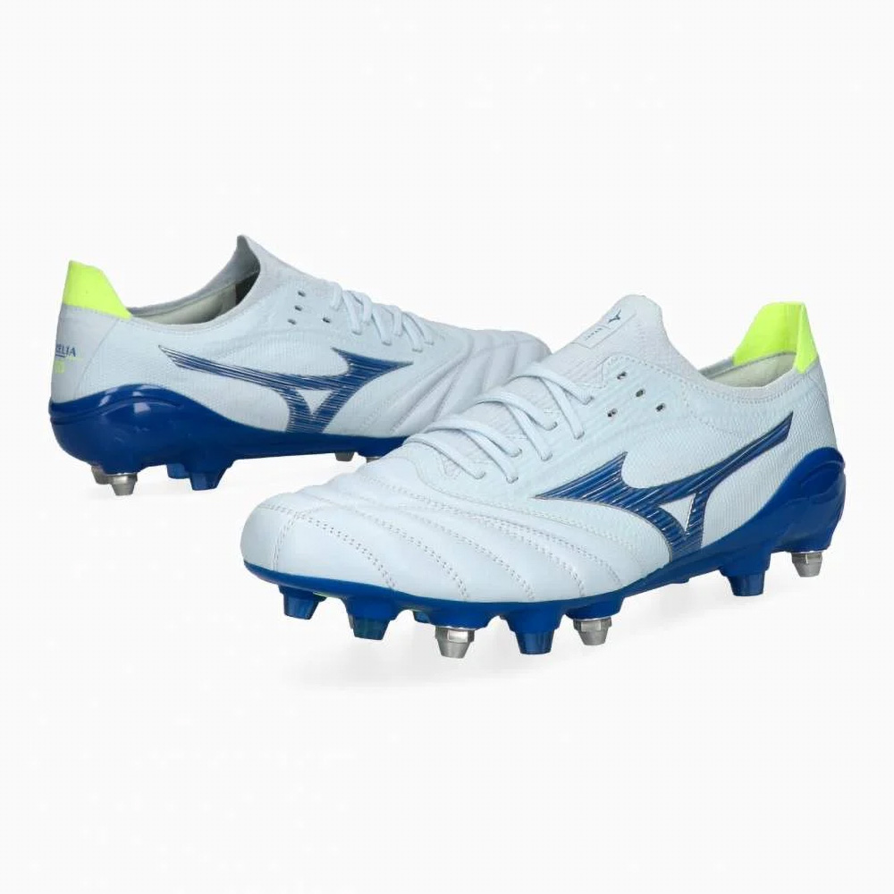 Crampons Mizuno Morelia Neo III B Japan Mix Blanc et bleu
