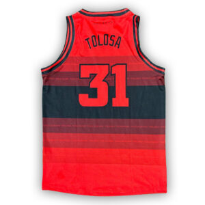 Débardeur « Basket » Oxygear Tolosa Rouge et noir Toulouse 31 Dos