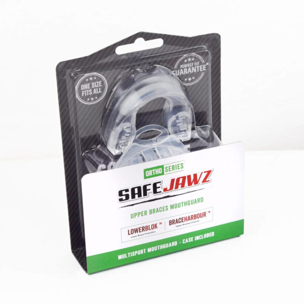 Protège dents transparent SafeJawz Ortho Series pour appareil dentaire Packaging