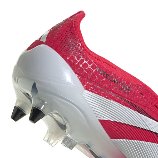 Crampons football languette rabattue Adidas Predator Elite SG Rouge ID8941 Detail Back Lateral Bottom