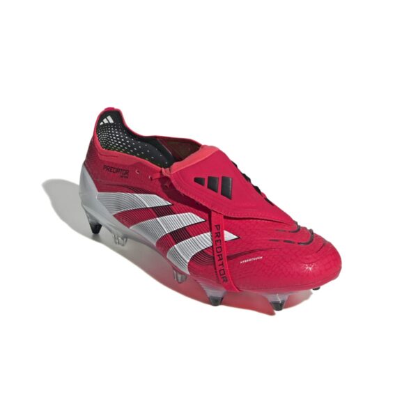 Crampons football languette rabattue Adidas Predator Elite SG Rouge ID8941 Front Lateral Top