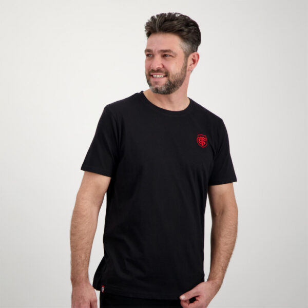 T-shirt noir Style pour homme Stade Toulousain Vue porté de face