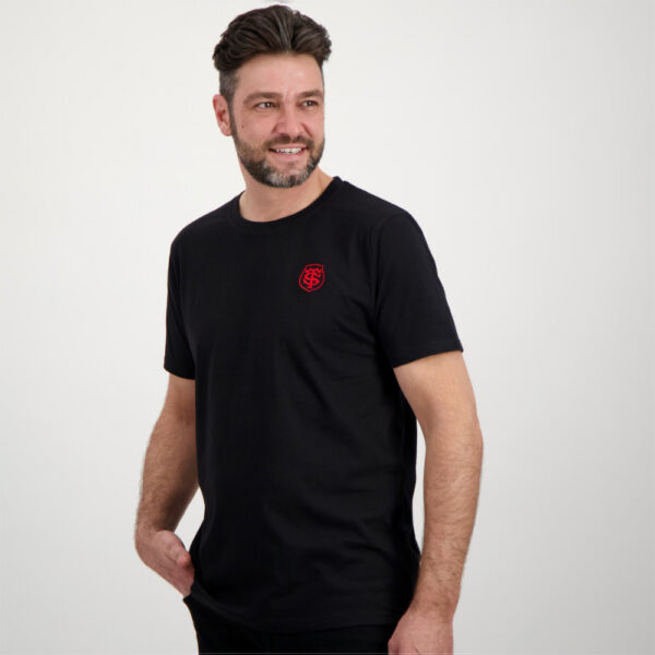 T-shirt noir Style pour homme Stade Toulousain Vue porté face lateral