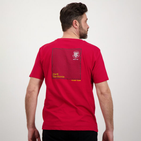 T-shirt rouge Style pour homme Stade Toulousain Vue porté de dos