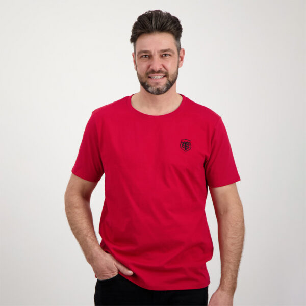 T-shirt rouge Style pour homme Stade Toulousain Vue porté de face