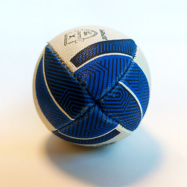Ballon Gilbert Mini Supporter France Rugby Blanc et bleu Lateral