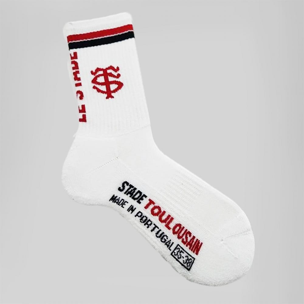 Chaussettes blanches Lifestyle Stade Toulousain Lateral