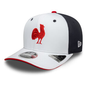 Casquette Training 9Seventy New Era France Rugby Bleu marine et blanc 60684757 Face Lateral
