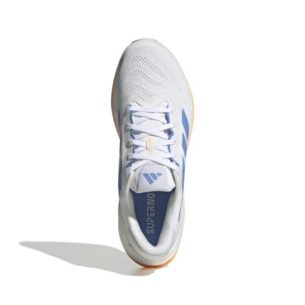 Chaussure de running Adidas Supernova Rise 2 Blanche, bleu ciel et orange JQ7709 Top