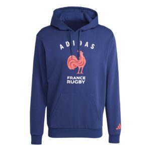 Sweat à capuche original XV de France Bleu marine KA0432 Face