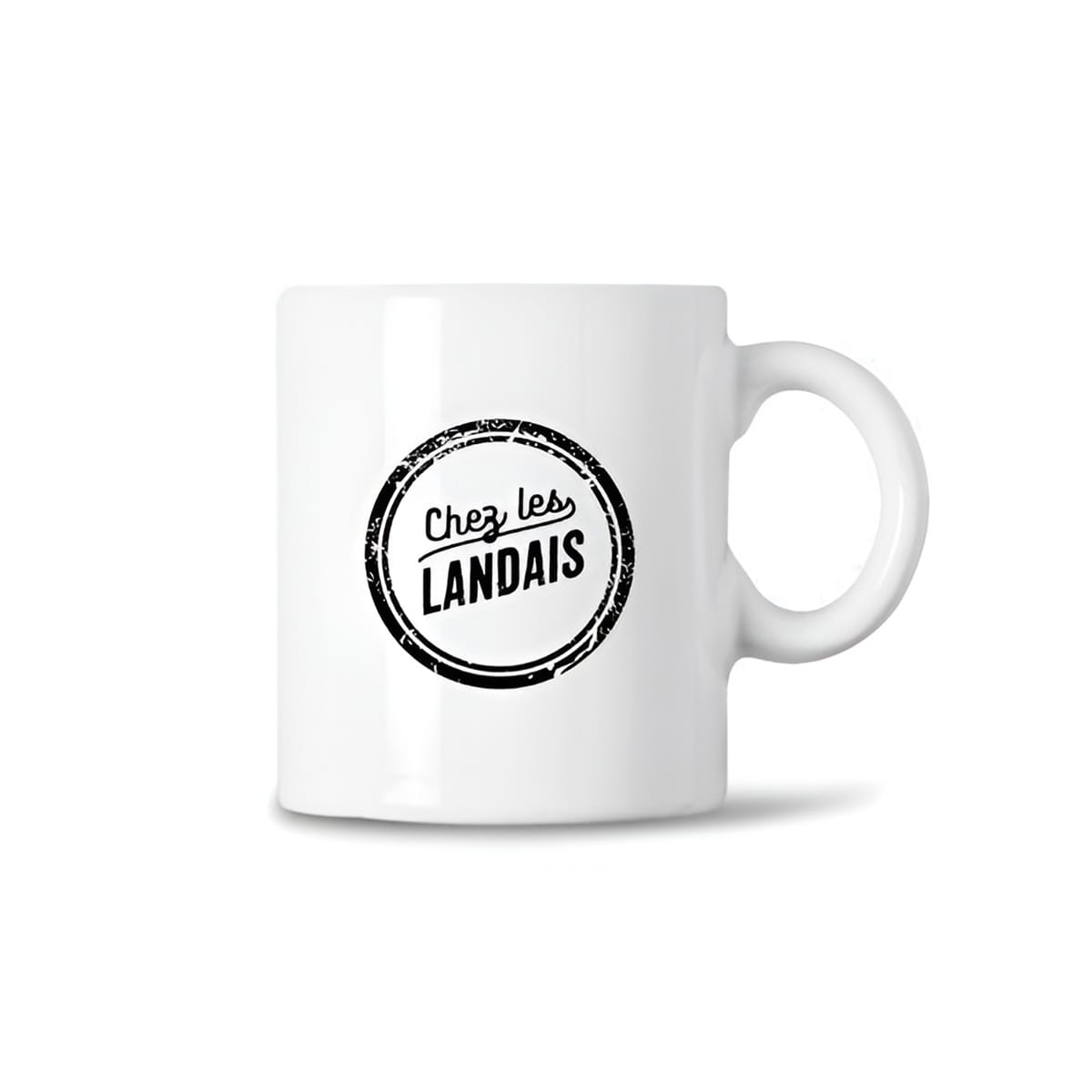 Tasse à café en porcelaine blanche Chez les Landais Face