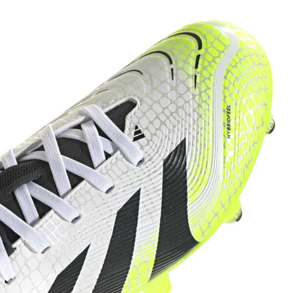 Crampons Adidas Predator League SG Junior Blanc et jaune citron JI1129 Detail Front Top Lateral