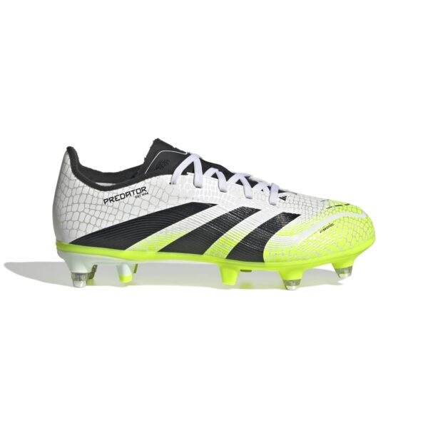 Crampons Adidas Predator League SG Junior Blanc et jaune citron JI1129 Lateral