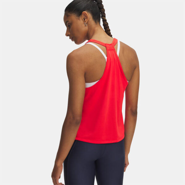 Débardeur UA Tech™ Swing pour femme Under Armour Rouge vif 1389854-713 Vue porté de dos