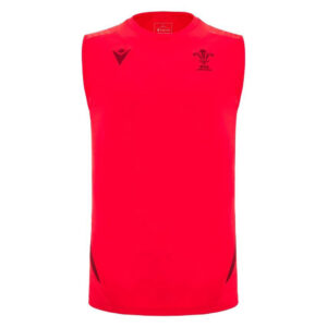 Débardeur d'entrainement Pays de Galles Rugby Macron Rouge 40007490 Face