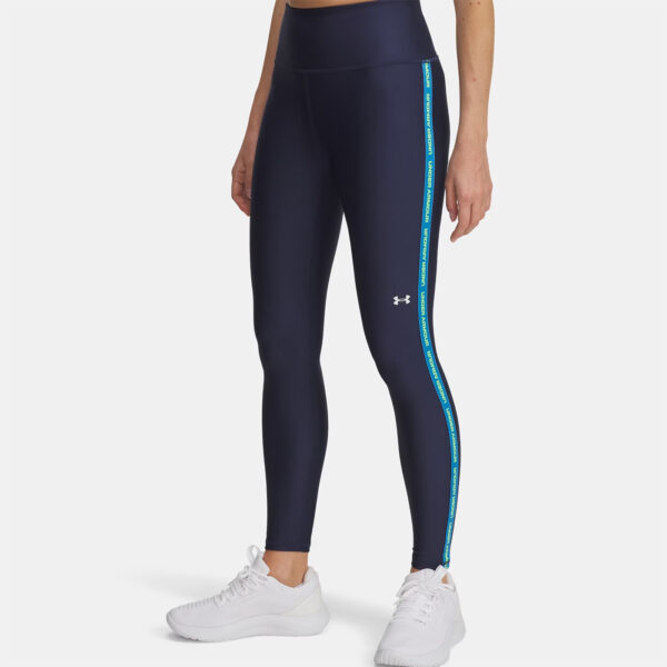 Legging UA Tech™ avec bandes griffées pour femme Bleu marine 6006027-403 Vue porté de face lateral