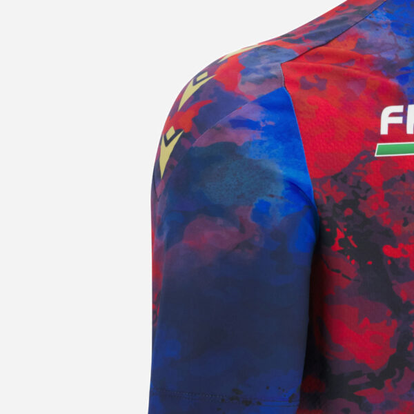 Maillot d'entraînement Italie Rugby pour adulte Macron Bleu, rouge et vert 70009238 Detail Epaule