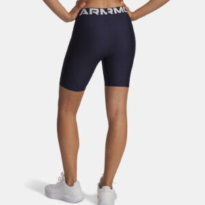 Short long Under Armour HeatGear® Cycliste pour femme Bleu marine nuit 1383627-410 Vue porté de dos