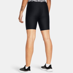 Short long Under Armour HeatGear® Cycliste pour femme Noir 1383627-001 Vue porté de dos