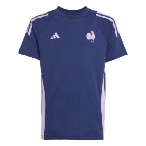T-shirt coton Adidas France Rugby pour enfant Bleu marine JW7230 Face