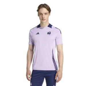 T-shirt d'entrainement Adidas France Rugby Performance FFR Lilas JM2750 Vue porté de face
