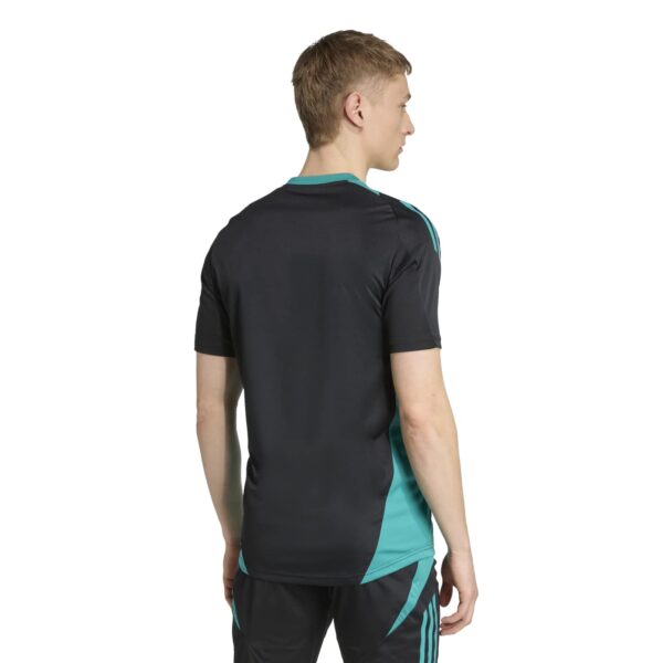 T-shirt d'entrainement All Blacks Adidas Performance Noir et vert JM9636 Vue porté de dos