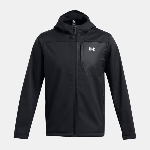 Veste à capuche noire UA Storm ColdGear® Infrared Shield 2.0 pour homme 1371587-002 Face