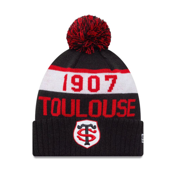 Bonnet à Pompon Sport Enfant Stade Toulousain Noir, rouge et blanc 60684865 Face