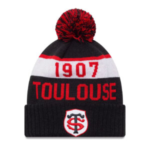 Bonnet à Pompon Sport Stade Toulousain New Era Noir, rouge et blanc 60684858 Face