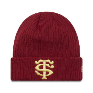 Bonnet côtelé Stade Toulousain New Era Rouge foncé 60684872 Face