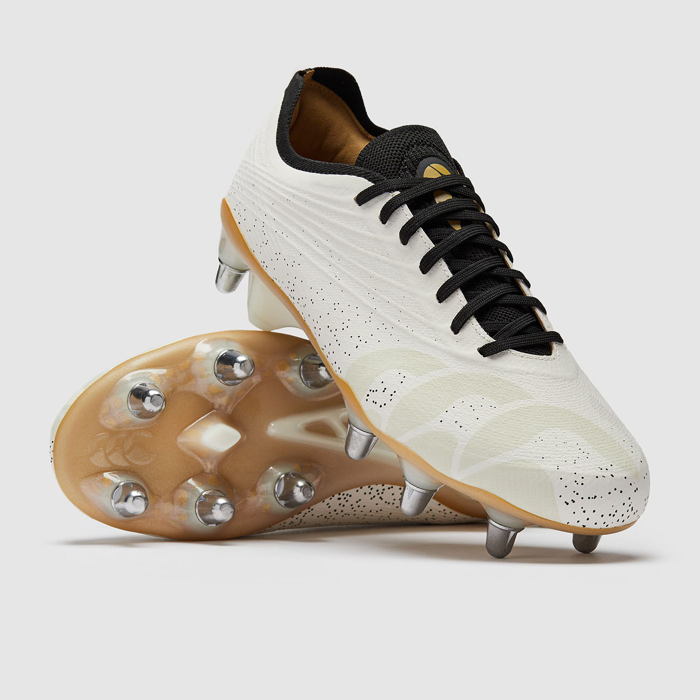 Crampons Canterbury Stampede Groundbreak Elite SG Blanc Q-B000172 001 Pair Bottom and Lateral Top Front