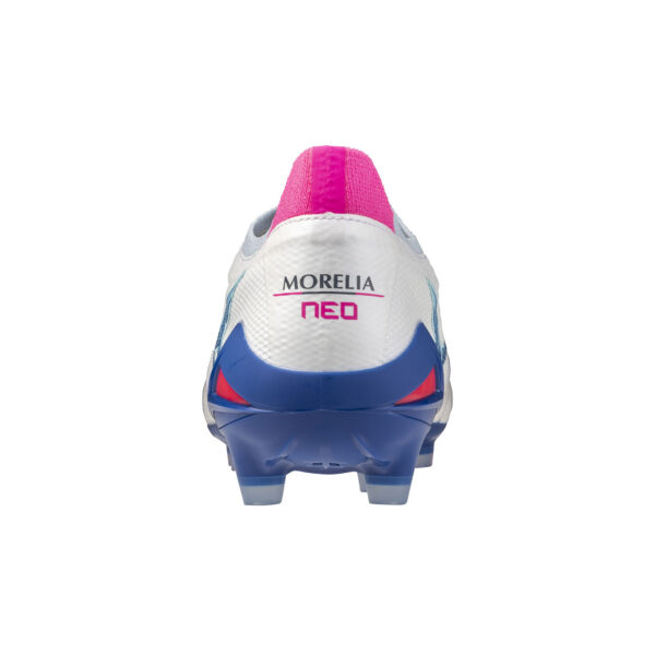 Crampons Mizuno Morelia Neo IV B Elite Blanc, bleu et rose P1GA254225 Back