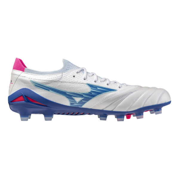 Crampons Mizuno Morelia Neo IV B Elite Blanc, bleu et rose P1GA254225 Medial
