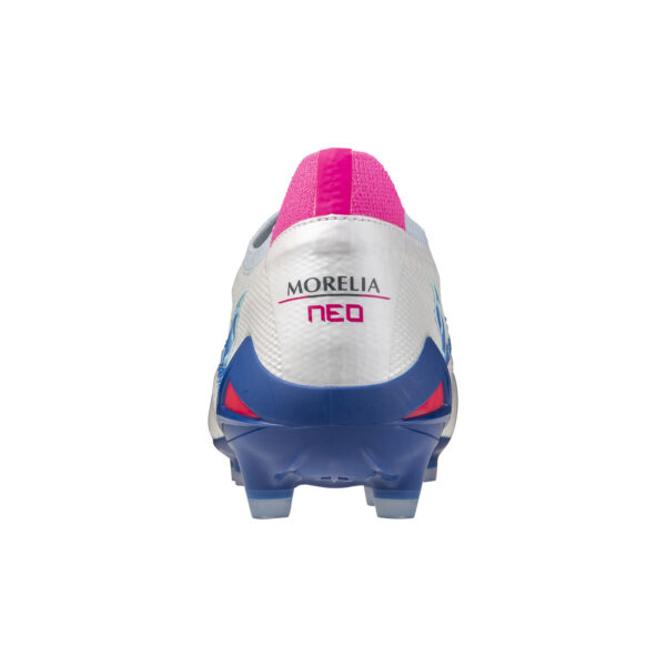 Crampons Mizuno Morelia Neo IV B Japan Blanc, bleu et rose P1GA254025 Back