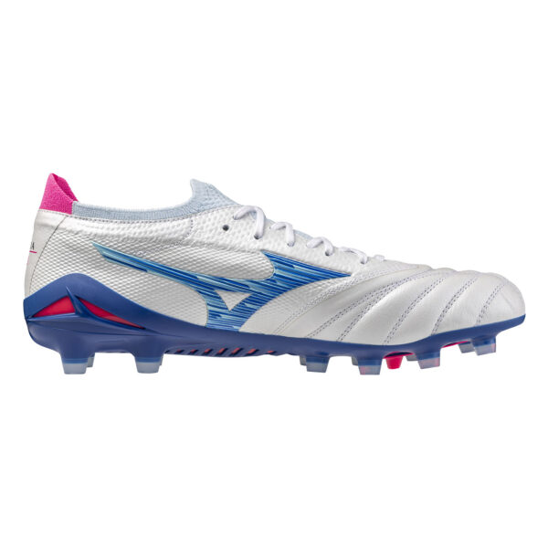 Crampons Mizuno Morelia Neo IV B Japan Blanc, bleu et rose P1GA254025 Medial