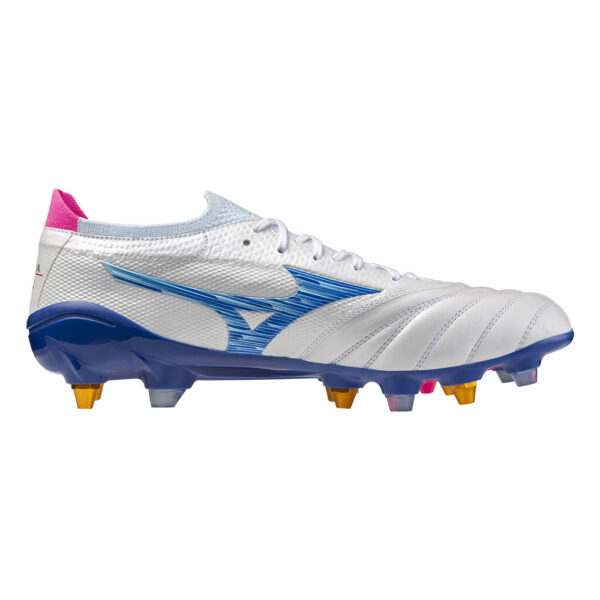 Crampons Mizuno Morelia Neo IV Beta Japan Mix Blanc et bleu P1GC254025 Medial