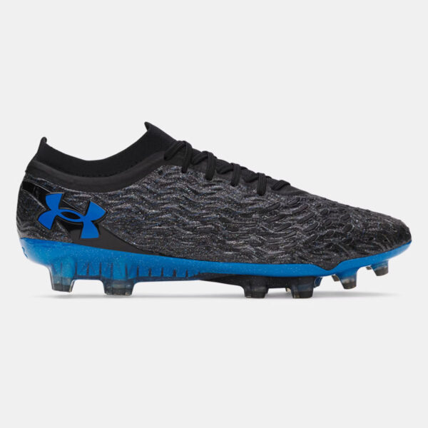 Crampons de football UA Magnetico Elite 5 FG Noir et bleu 6000544-001 Lateral