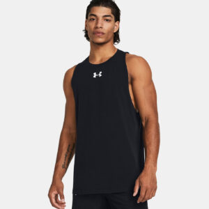 Débardeur UA Zone pour homme Under armour Noir et blanc 1361901-005 Vue porté de face