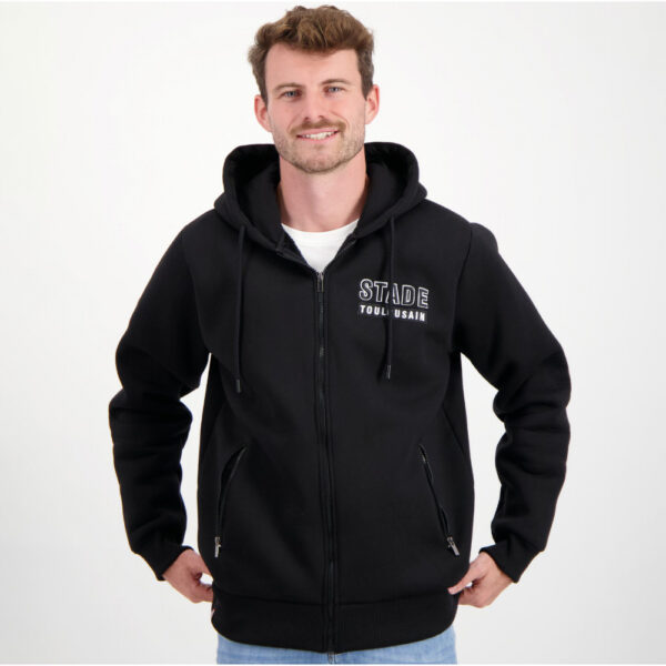 Veste à capuche Freeze Stade Toulousain pour homme Hoodie Noir Vue porté de face