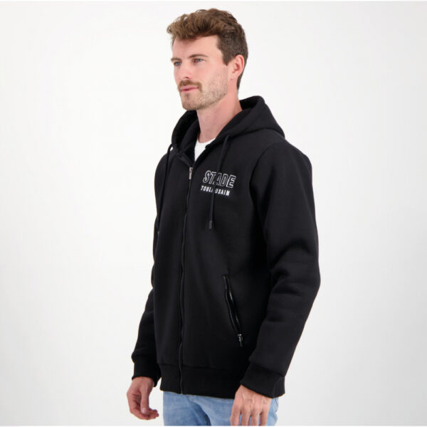 Veste à capuche Freeze Stade Toulousain pour homme Hoodie Noir Vue porté de face lateral