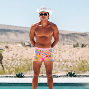 Boxer Premium 2.0 Budgy Smuggler Amalfi Rose Vue porté de face