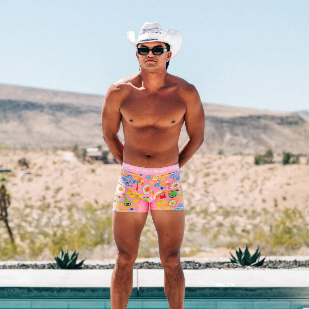 Boxer Premium 2.0 Budgy Smuggler Amalfi Rose Vue porté de face