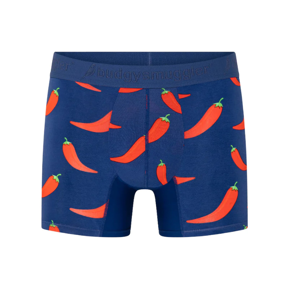 Boxer Premium 2.0 Budgy Smuggler Bleu Zizanie des Piments Rouges Face