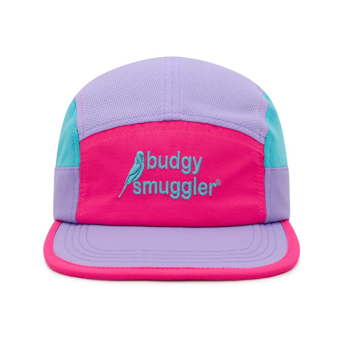 Casquette de running Budgy Smuggler Rose, Violet et Bleu Face