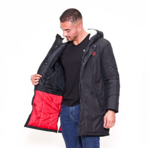 Parka Doudoune Limba Stade Toulousain pour homme avec capuche Vue porté de face Vue porté de face ouvert