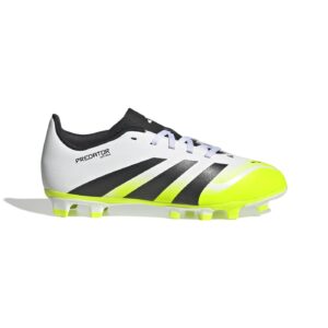 Crampons Adidas Predator Club Junior FG Blanc, noir et jaune pour enfant JH8868 Lateral