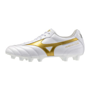 Crampons Mizuno Morelia II Club Blanc et doré P1GA260850 Lateral